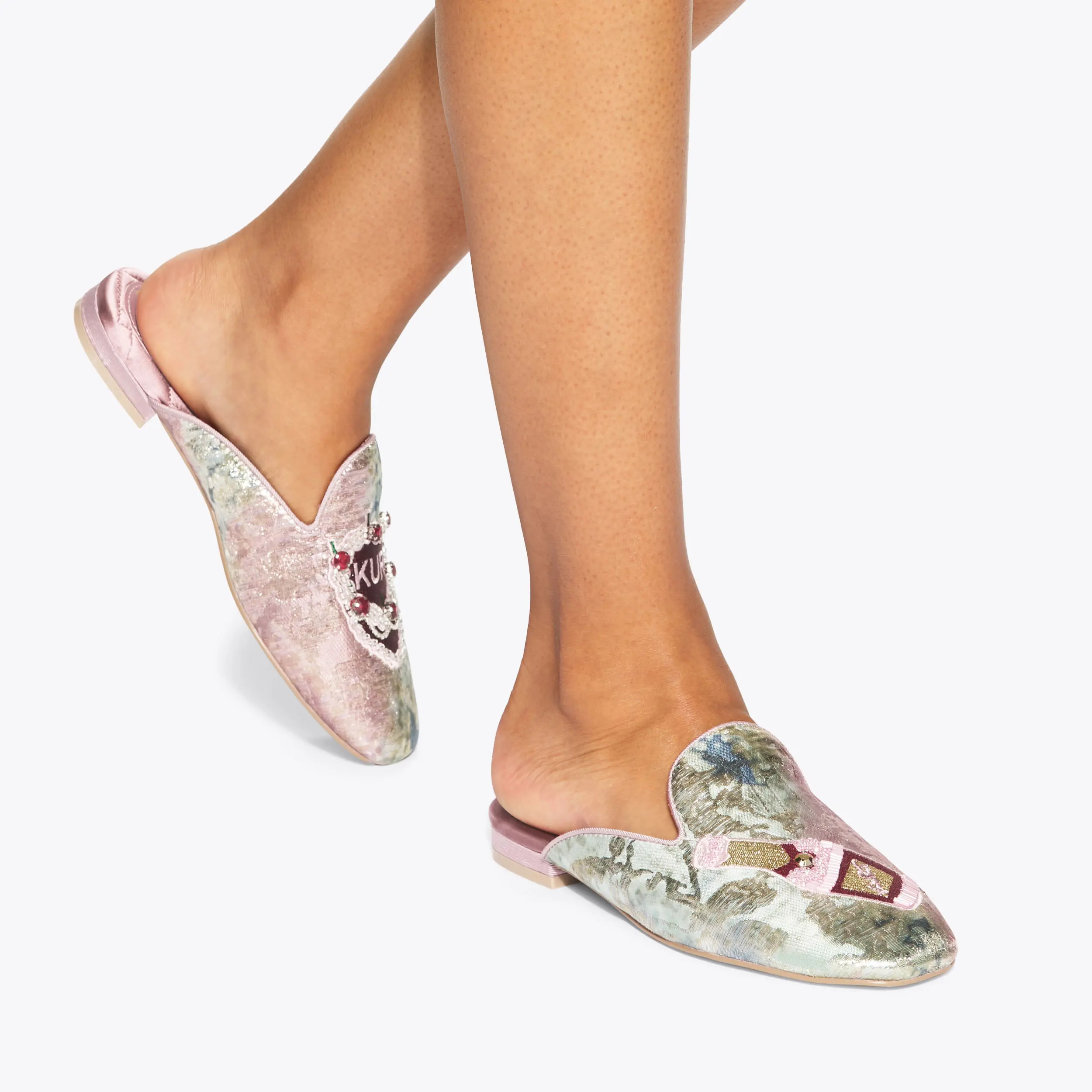 embroidered slipper | Kurt Geiger US