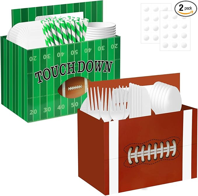 Auch Football Theme Utensil Caddy Holder for Big Game Day, Tailgate Party Decorations Birthday Pa... | Amazon (US)