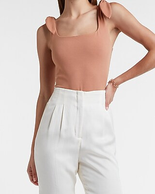 Tie Strap Square Neck Thong Bodysuit | Express