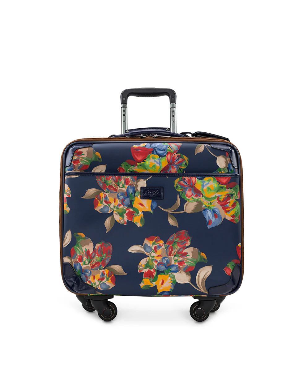 Velino Trolley 
          Patina Coated Linen Canvas Le Fleur | Patricia Nash Designs