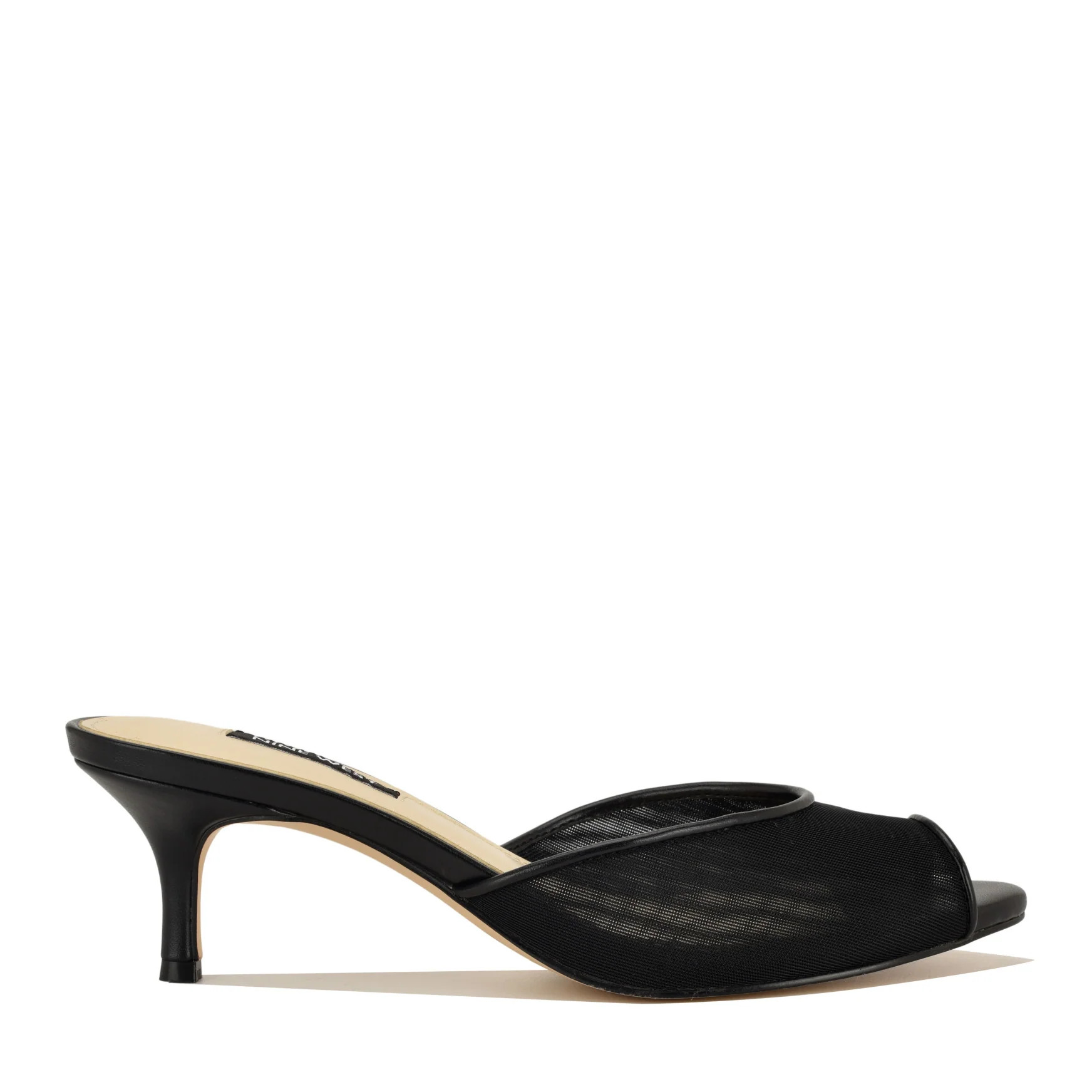 Women's Luvlie Heeled Slide Sandals - Black Mesh | Nine West | Nine West (US)