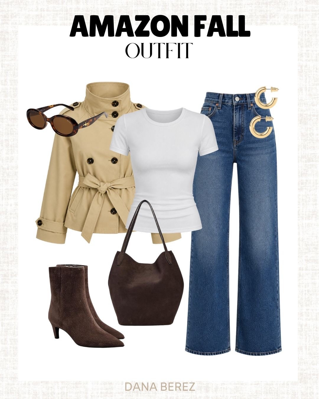 Classic fall layers with an Amazon twist 🤎 Wide-leg denim, a crisp white tee, trench jacket, chocolate suede accessories, and gold hoops make this an easy outfit to repeat all season.

Amazon fall outfit, trench coat outfit, wide leg jeans, suede boots, fall fashion, neutral style, Amazon finds, everyday fall outfit

#LTKootd #LTKSeasonal #LTKTravel