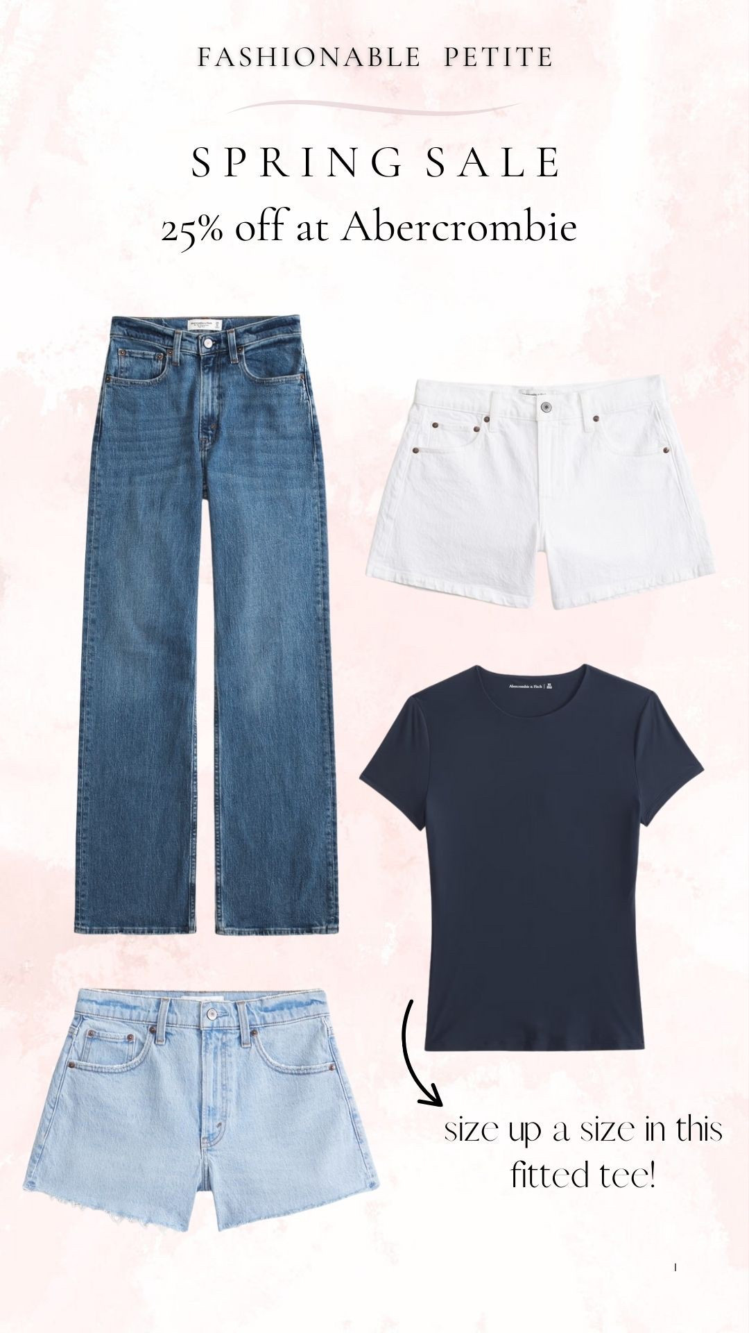 25% off at Abercrombie! They have some of the best jeans, shorts, and basics! I typically wear a 27 short (4 petite) and size up in their tuckable baby tees.

Spring outfit, Abercrombie, basics, petite, women’s jeans, women’s shorts 

#LTKSaleAlert #LTKPetite