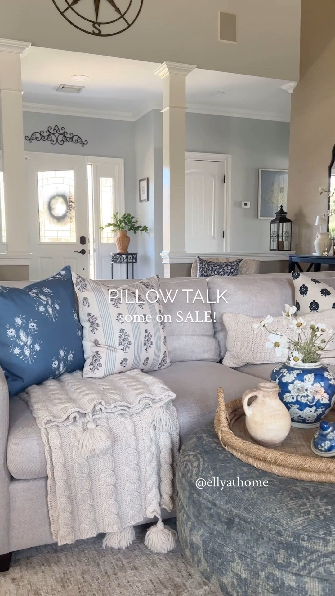 Spring living room styling with blue throw pillows, blankets, vases, florals, sofa, area rug and more home decor accessories. Amazon home, Pottery Barn, Wayfair, Target  

#LTKSaleAlert #LTKdayinmylife #LTKHome