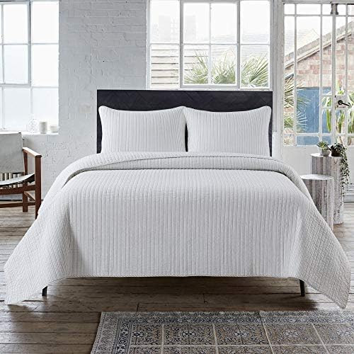 Soul & Lane x Erica Mueller Cotton Ticking Stripe Quilt Set - King and 2 Shams | Amazon (US)