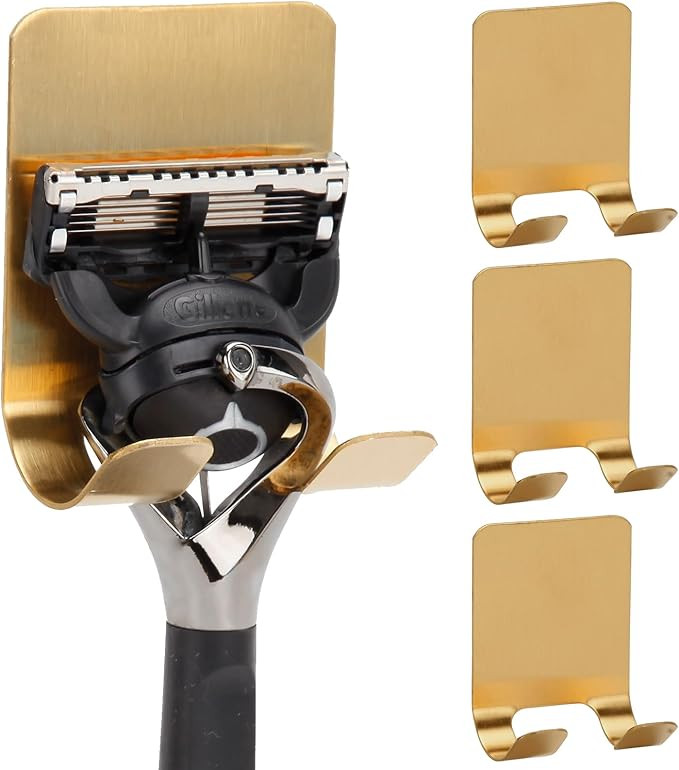 Self Adhesive Hooks Waterproof Razor Holder in Inside Shower 4 Pack, Metal Heavy Duty Utility Sto... | Amazon (US)