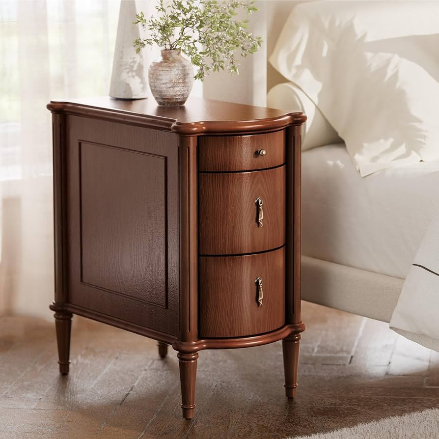STO'SENSE Nightstand w/Charging Station & 3 Drawers, Pre-Assembled, Vintage Side Table w/Antique-... | Amazon (US)