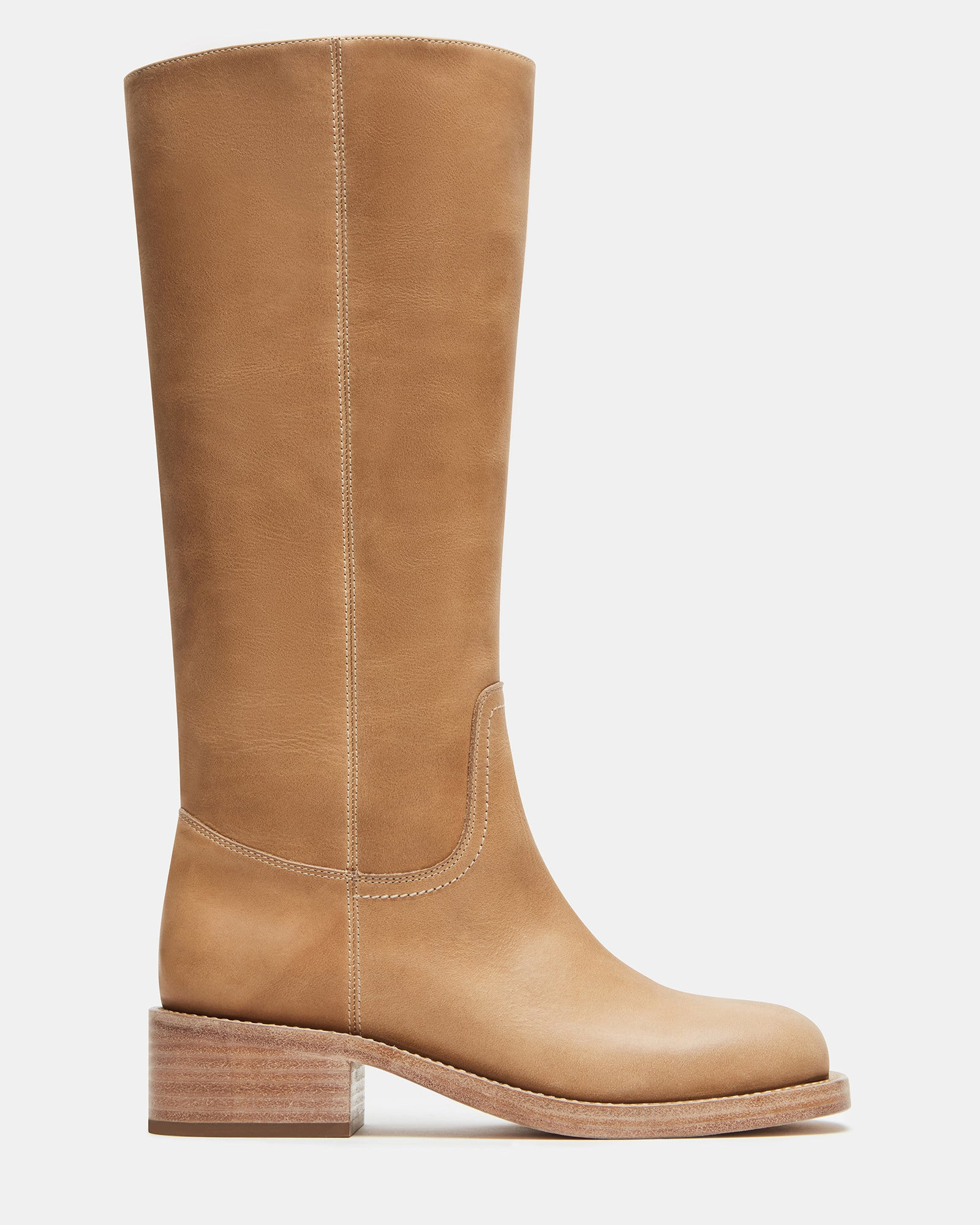 RIGGS Banana Leather Square-Toe Women's Boot | Steve Madden (US)