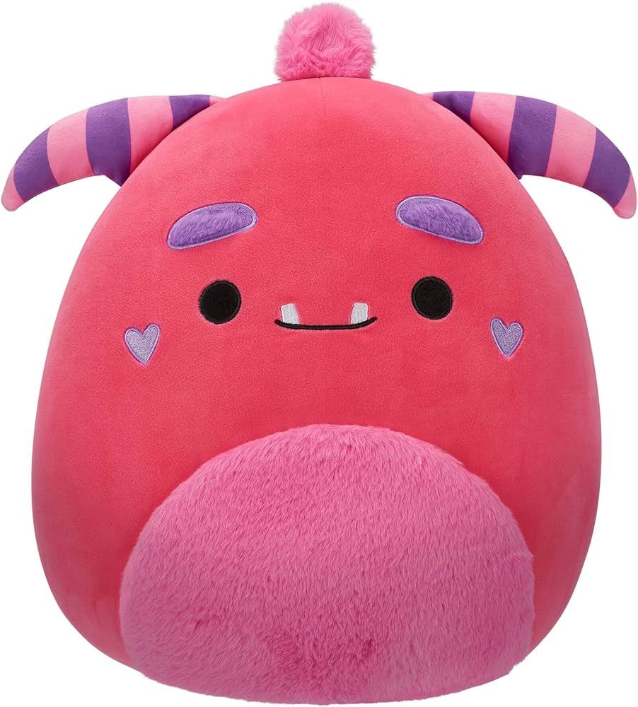 Squishmallows Original 14-Inch Mont Pink Monster with Fuzzy Belly and Heart Cheeks - Official Jaz... | Amazon (US)