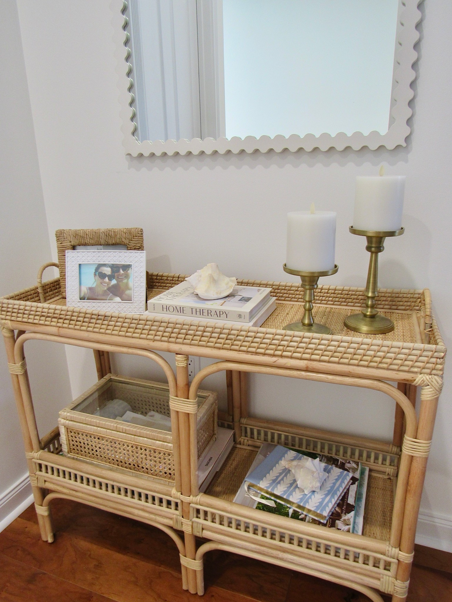 Serena and Lily Rattan South Seas Bar Cart Dupe! 

Console styling

#LTKStyleTip #LTKHome #LTKSaleAlert