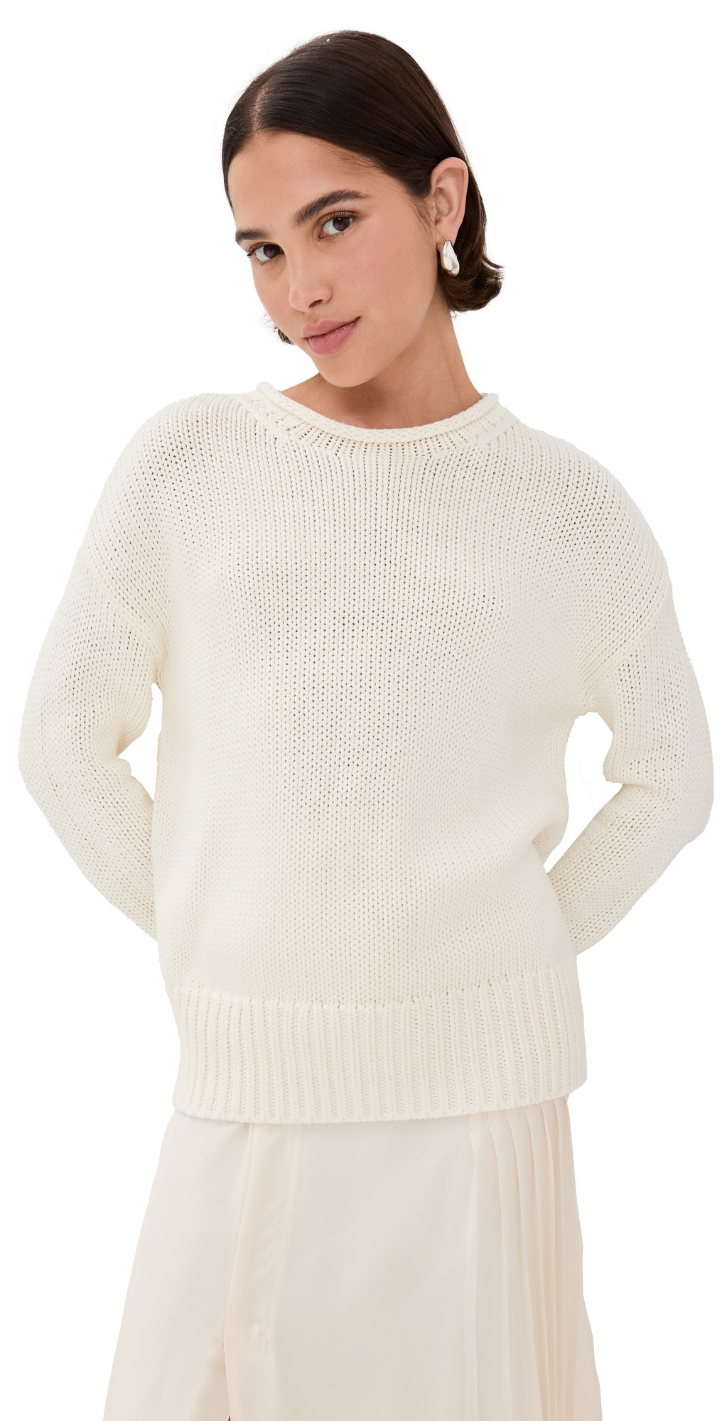 La Ligne Solid Marina Sweater Ivory S | Shopbop