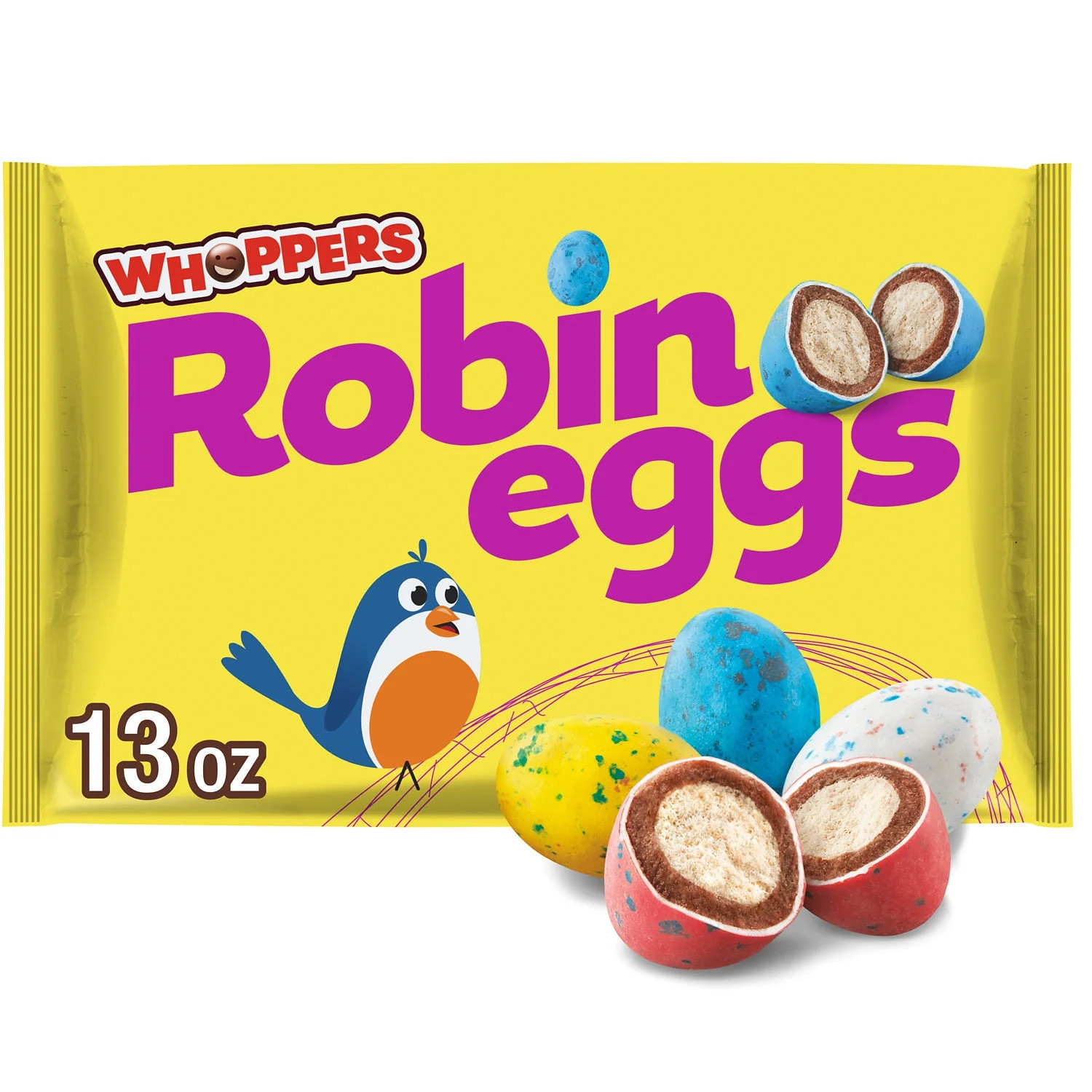 Whoppers Robin Eggs Malted Milk Balls Easter Candy, Bag 13 oz | Walmart (US)