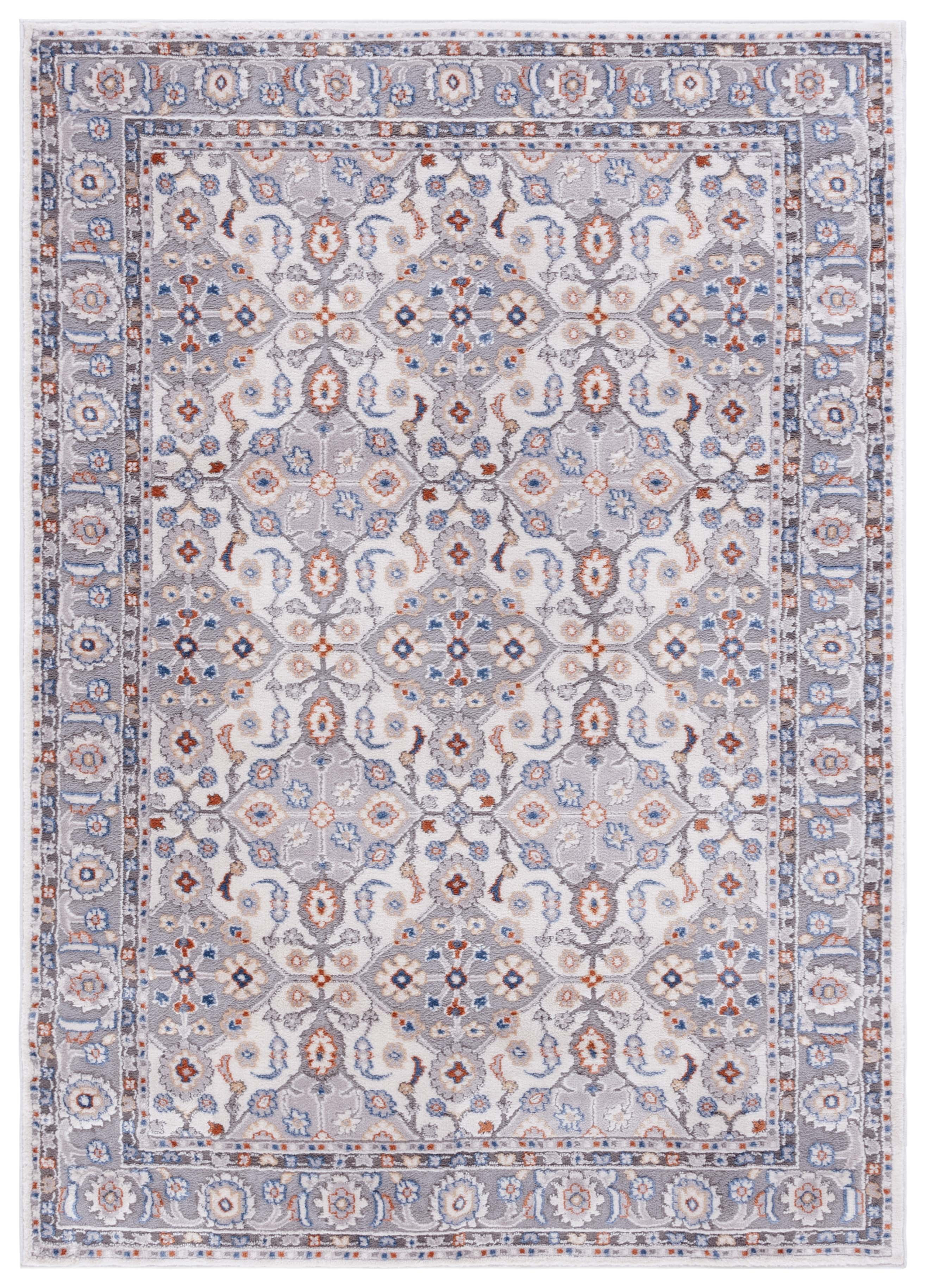 Mainstays Neutral Multi Area Rug, 5 ft x 7 ft, Grey/Blue Rust | Walmart (US)