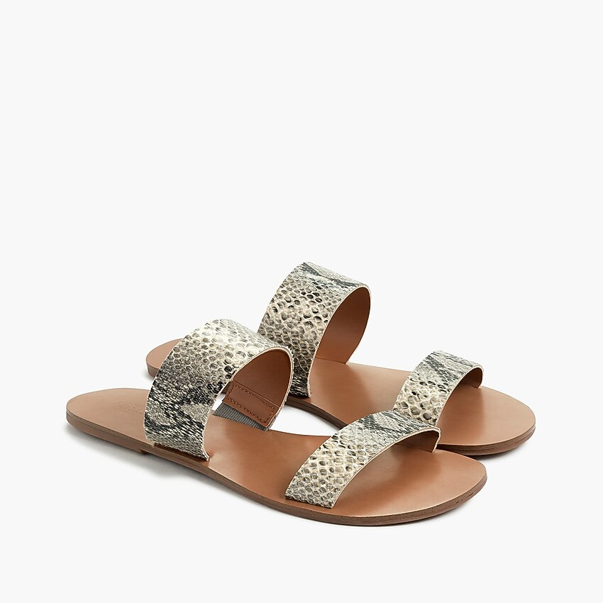 Snake-embossed easy summer slide sandals | J.Crew Factory