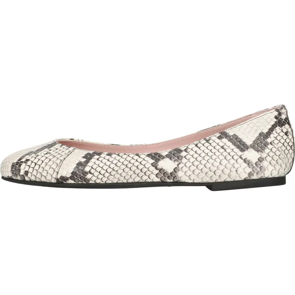 Pretty Ballerinas Round Toe Snake Naked Ballet Flat in Ivory at Nordstrom, Size 39.5 | Nordstrom