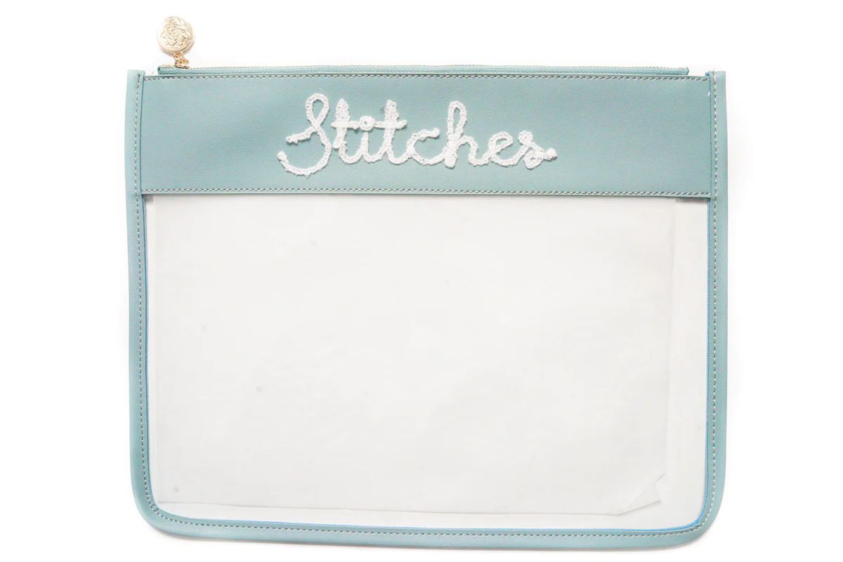 Large Stitches Clear Zip Pouch | Penny Linn Designs