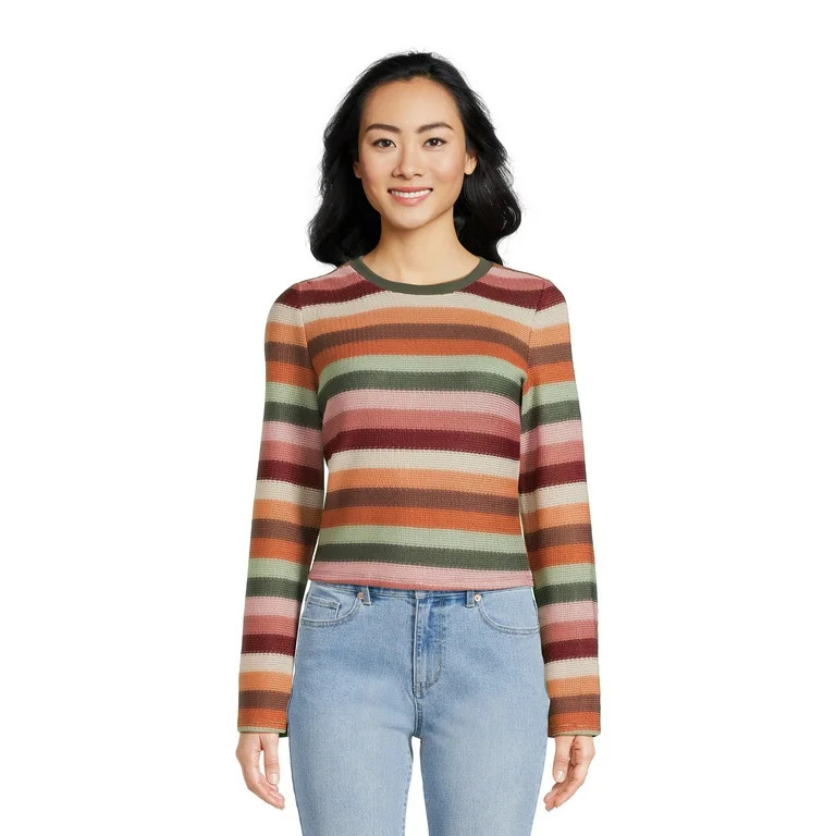 No Boundaries Juniors Bell Sleeve Crochet Top, Sizes XS-3XL | Walmart (US)