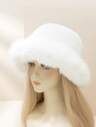 1pc Women's Solid Color Fashionable Plush Warm Winter Travel Bucket Hat | SHEIN
