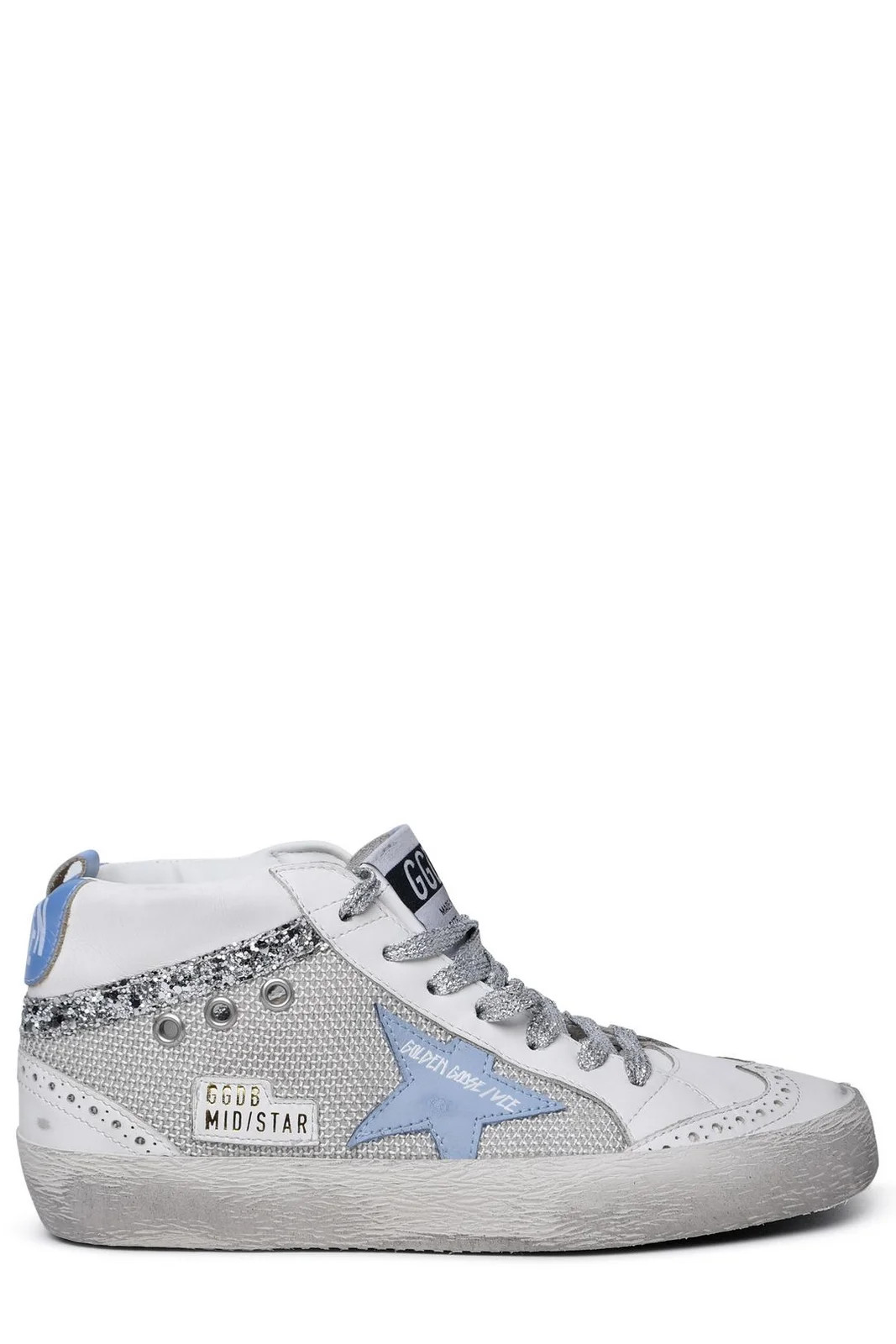 Golden Goose Deluxe Brand Mid Star Mesh Glittered Sneakers | Cettire Global