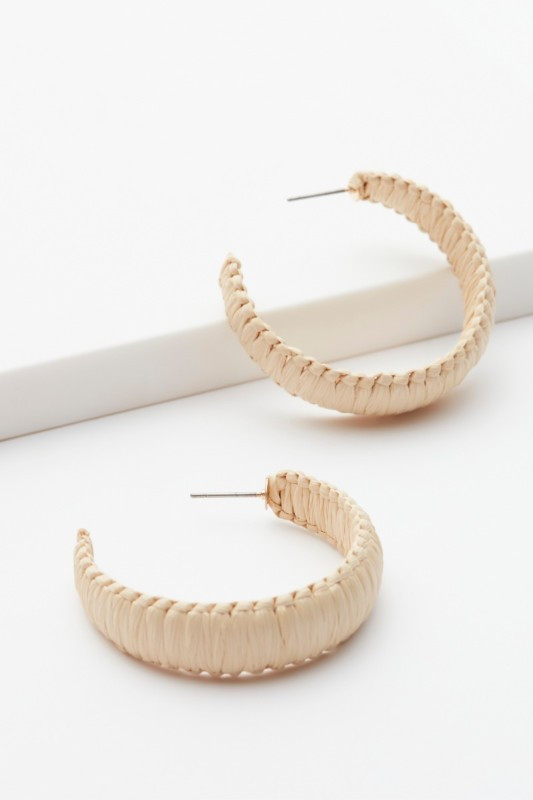 EVEREVE Cleo Raffia Wrapped Hoop Earring | EVEREVE | Evereve