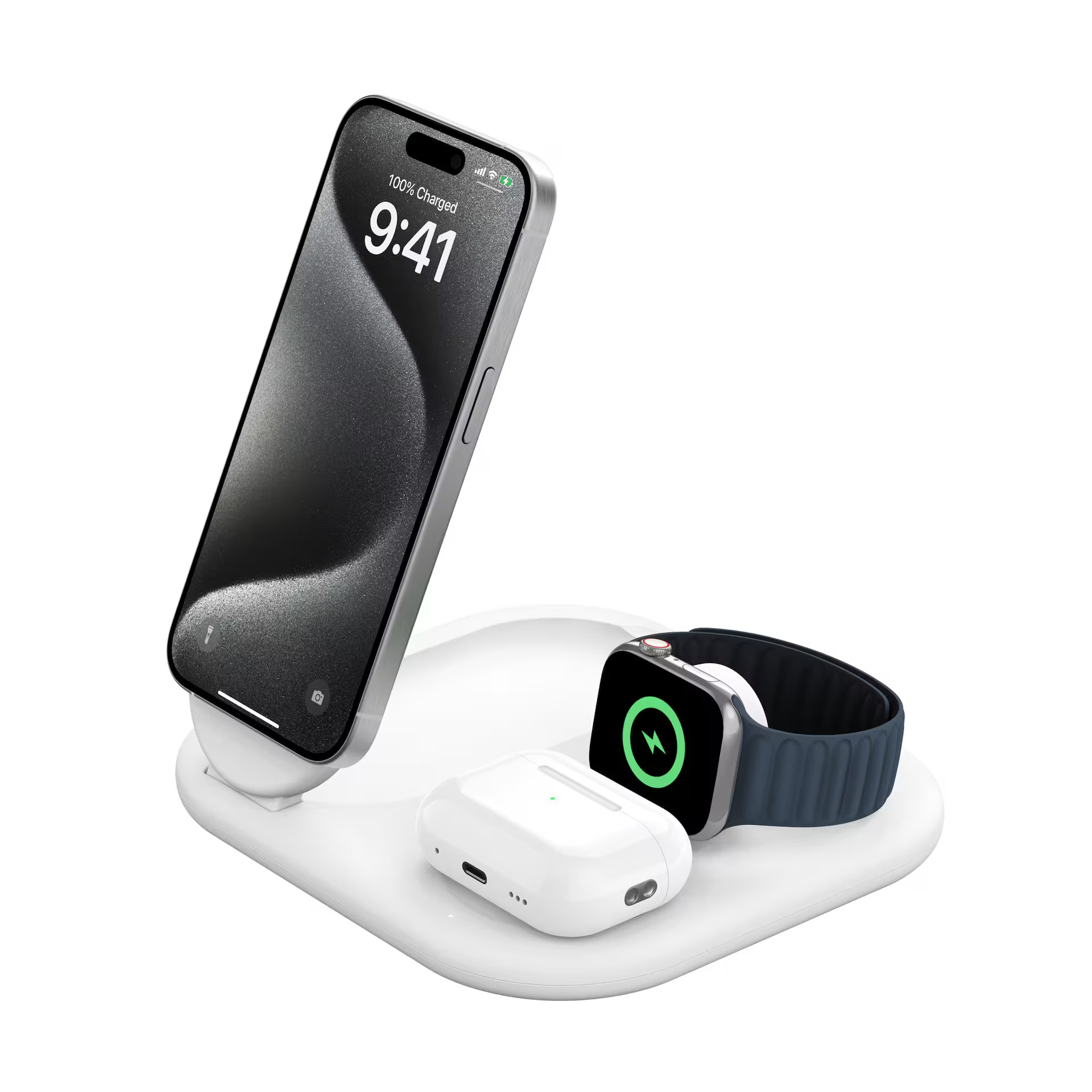 Belkin 3-in-1 15W, Foldable Magnetic Qi2 Charging Station for iPhone 16, Apple Watch, AirPods, an... | Best Buy U.S.