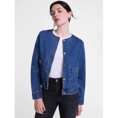 Scenario Women's and Women's Plus Denim Jacket, Sizes XS-4X | Walmart (US)