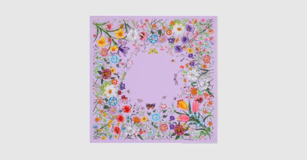 Flora print silk carré | Gucci (US)