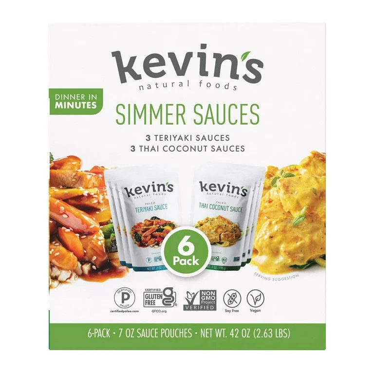 Kevin's Natural Foods Simmer Sauces Variety Pack, 7 Ounce (Pack of 6) | Walmart (US)
