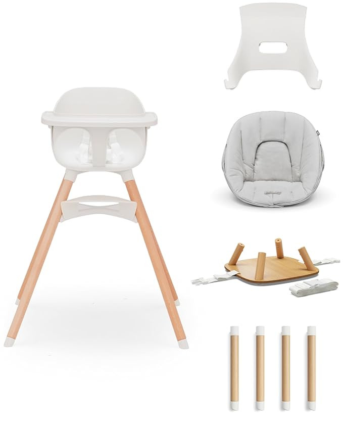 Lalo The 3-in-1 High Chair Kit - Convertible Wooden High Chair for Babies & Toddlers with Infant ... | Amazon (US)