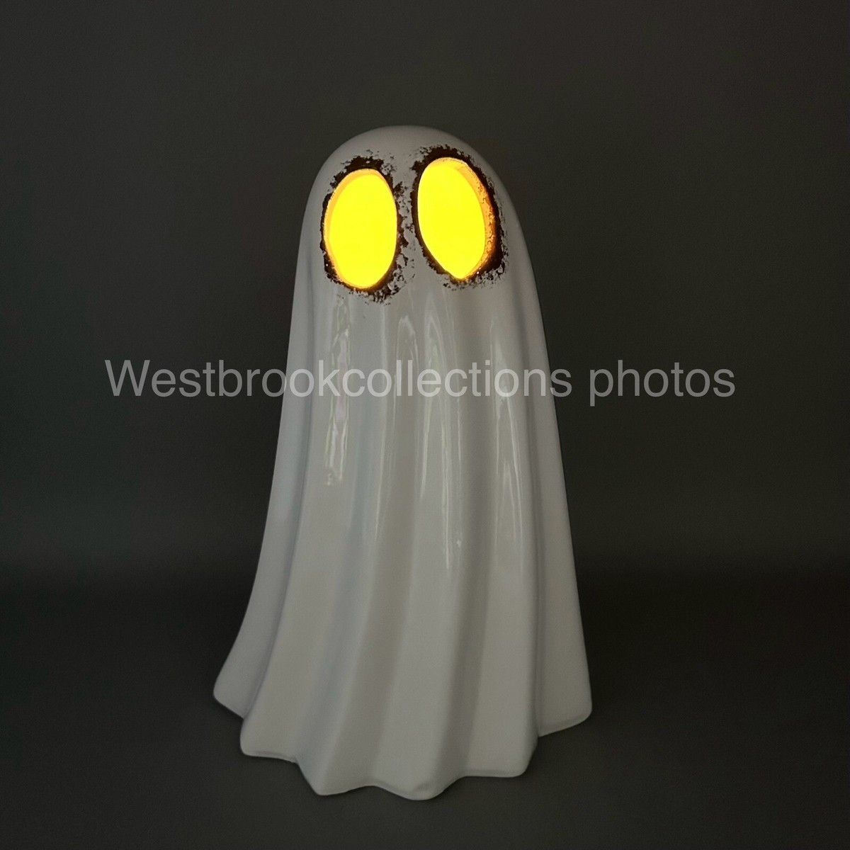 8.5" Martha Stewart Ceramic LED Lighted Spooky Ghost Halloween Decor | eBay US