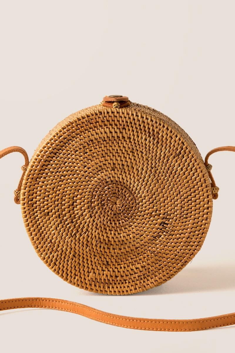 Talia Round Rattan Crossbody | Francesca’s Collections