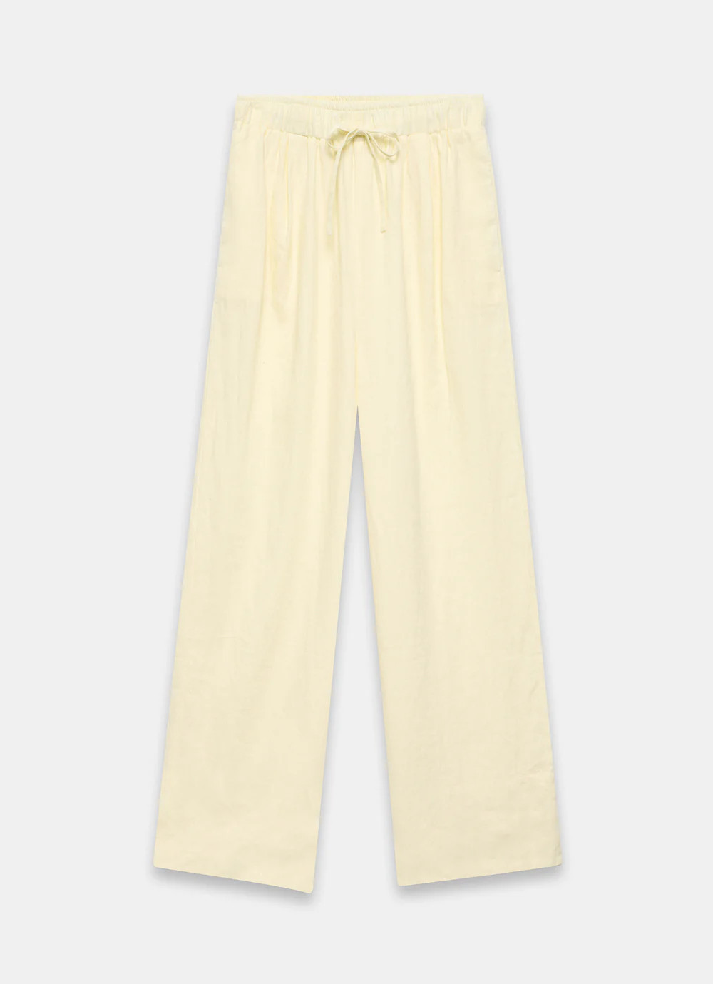 Yellow Linen Wide Leg Trousers | Mint Velvet