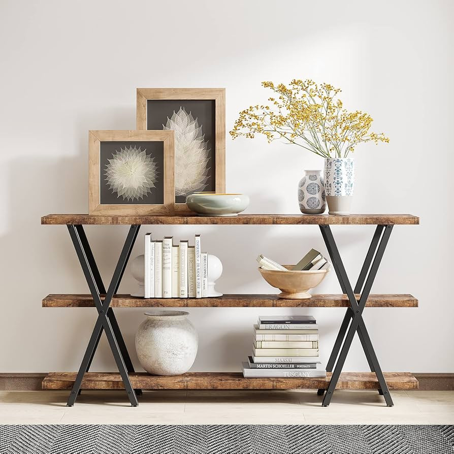 Tribesigns Sofa Table, 70.9 Inch 3 Tier Extra Long Console Table with Storage Shelves for Entrywa... | Amazon (US)