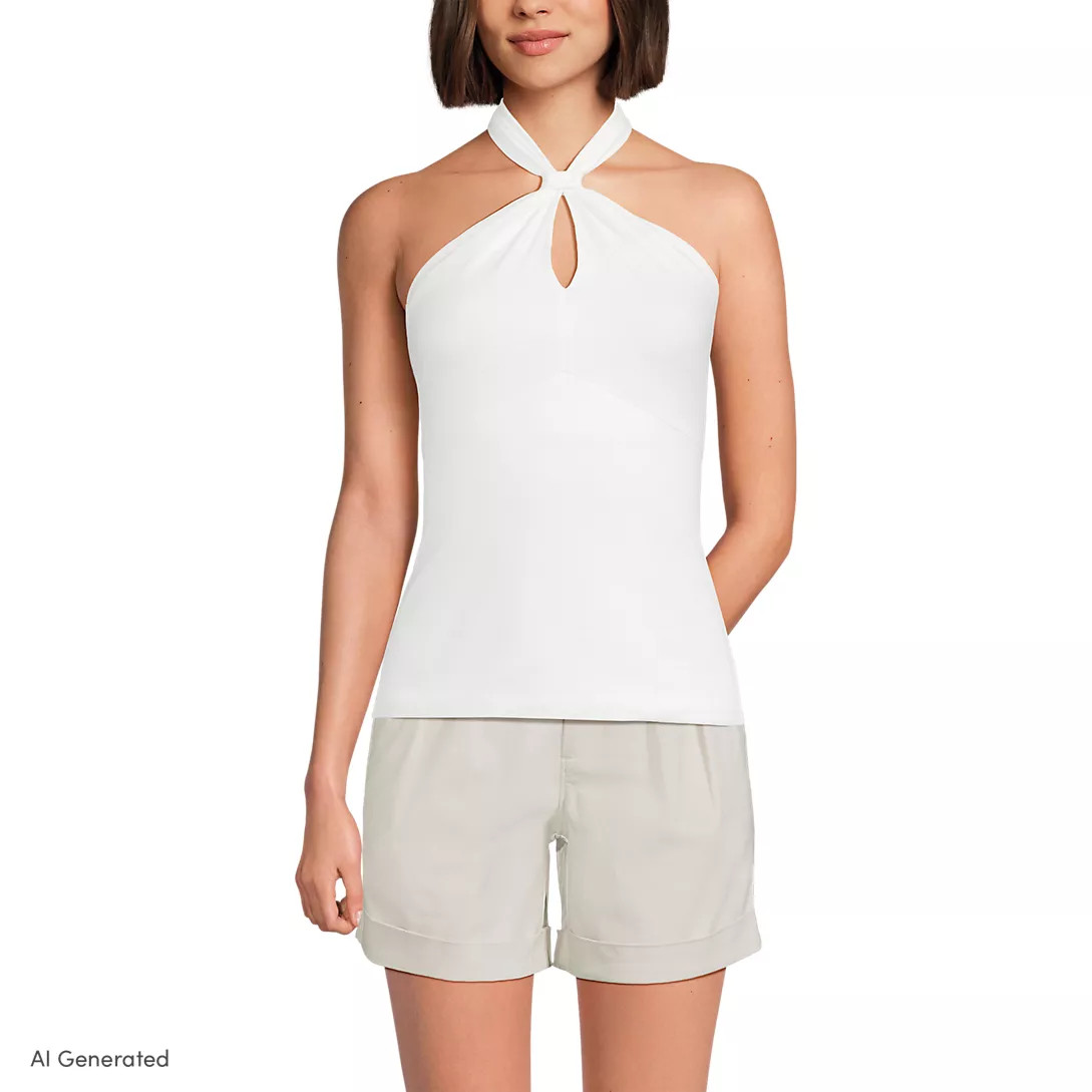 Women's Slender Twist Front Halter Top | Lands' End (US)