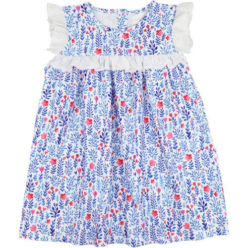Blue and Red Floral Print Dress | Cecil and Lou