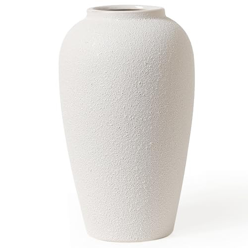 Kokrose Rustic Ceramic Table Vase, 11.8" Vintage Clay Tall Floor Ceramic Terracotta Vase for Table Centerpieces, Large Textured Farmhouse Decorative Vases for Home Decor | Amazon (US)