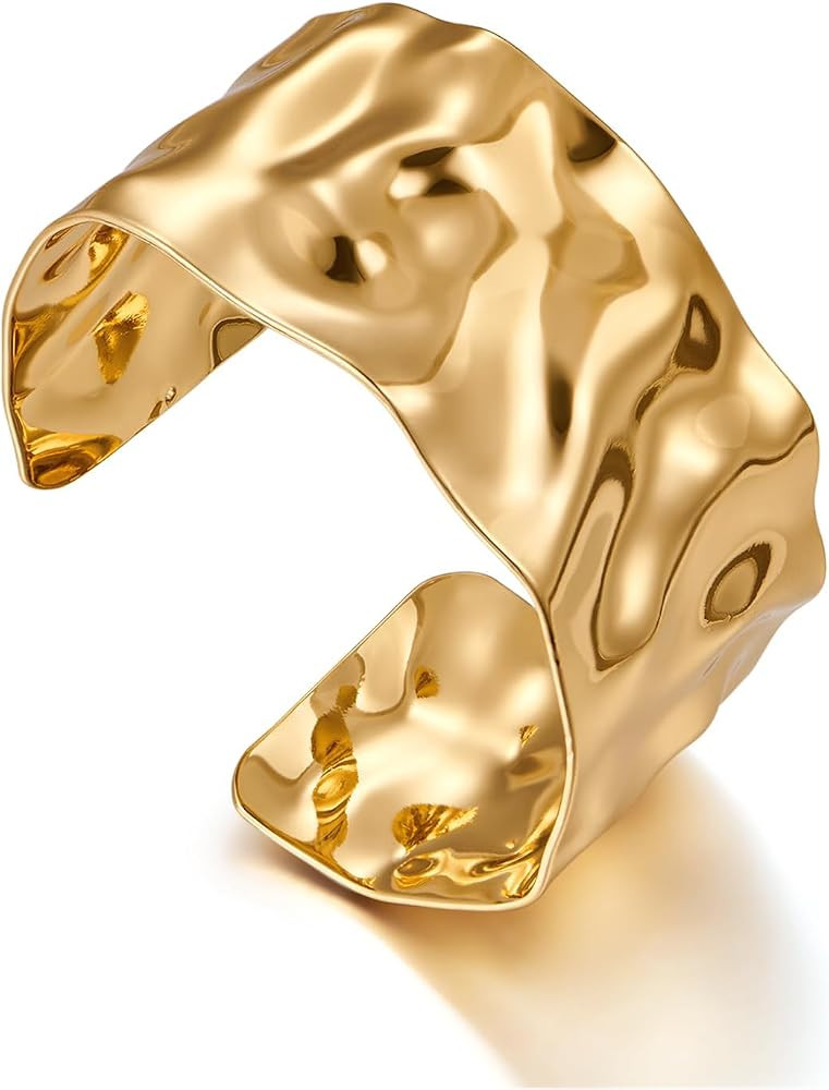 FUNTE Gold Bracelet For Women Gold Plated Bracelet Cuff Bracelet Gold Chunky Adjustable Bracelets For Women Cubic Zirconia Bracelet Jewelry Christmas Valentines Graduation Gifts For Women Teen Girls | Amazon (UK)