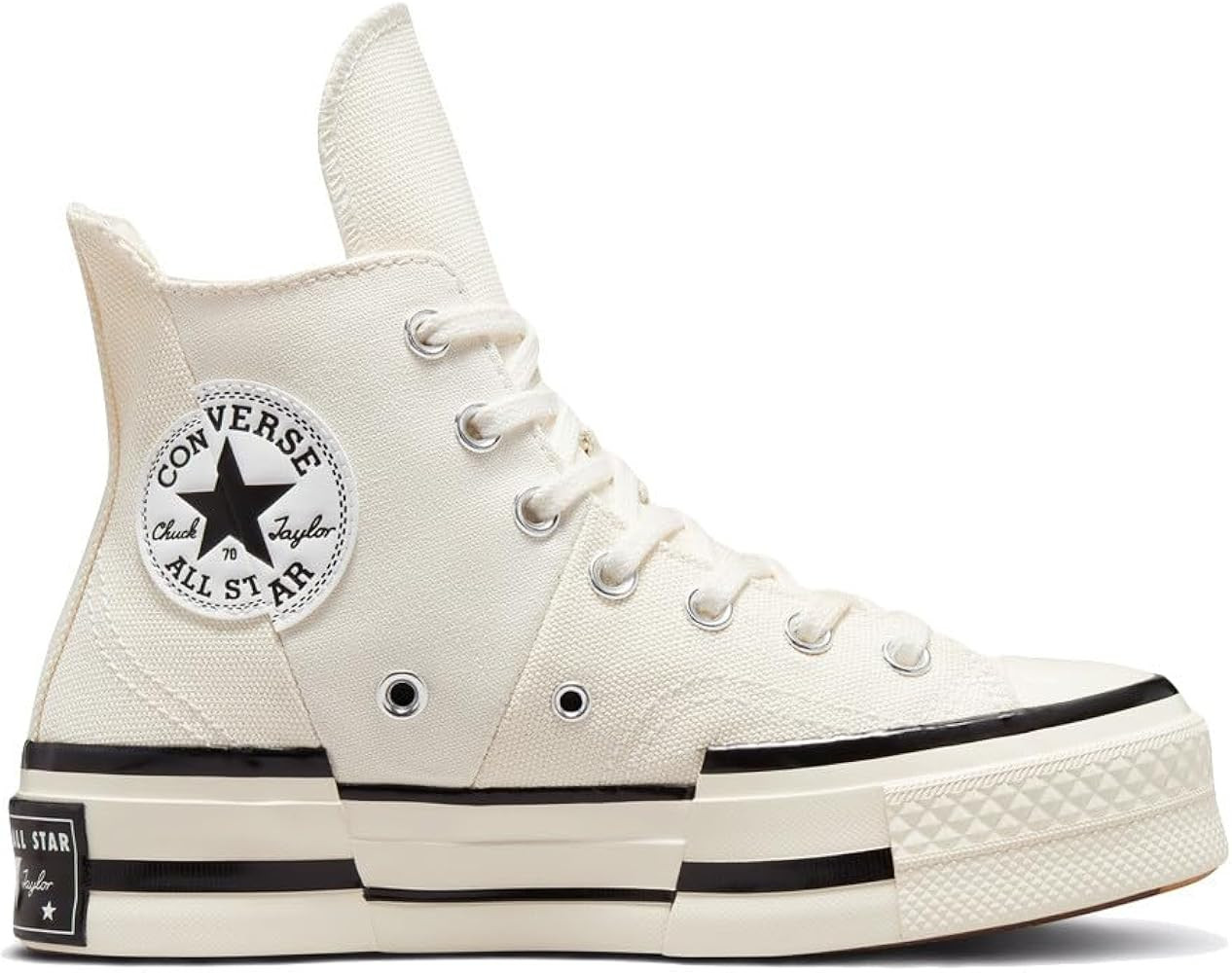 Converse Chuck Taylor All Star Women's Leather 70s Plus/Egret/Black/Egret 12 Women/10 Men, 70s Pl... | Amazon (US)