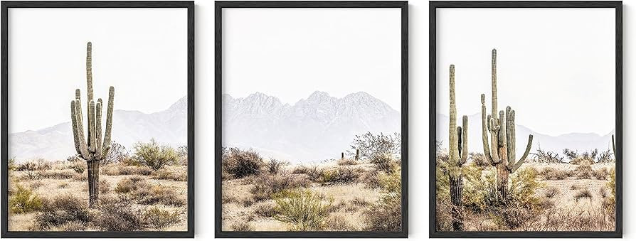 Haus and Hues Desert Wall Art - Set of 3 Western Posters, Landscape Pictures Wall Art, Nature Pos... | Amazon (US)