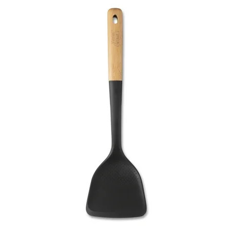 Thyme & Table Food-Safe Silicone Turner with Beechwood Handle, Black | Walmart (US)