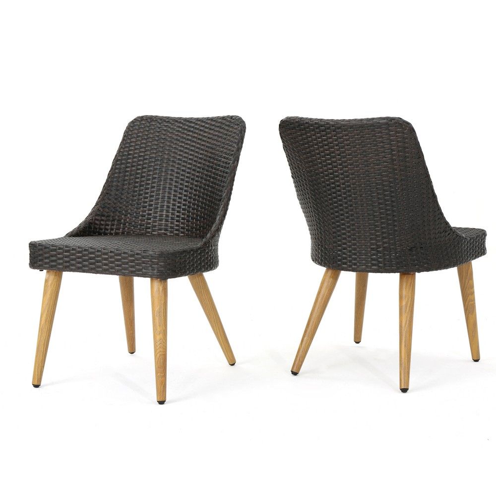 Delphi 2pk Wicker Dining Chairs - Brown - Christopher Knight Home | Target