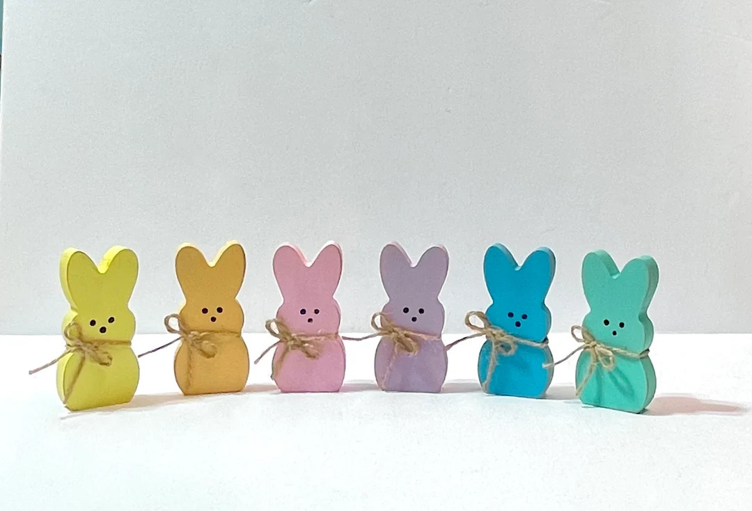 Spring Wood Easter Bunny Rabbit Tiered Tray or Shelf Decor, Rustic Wood Farmhouse Easter Bunnies,... | Etsy (US)