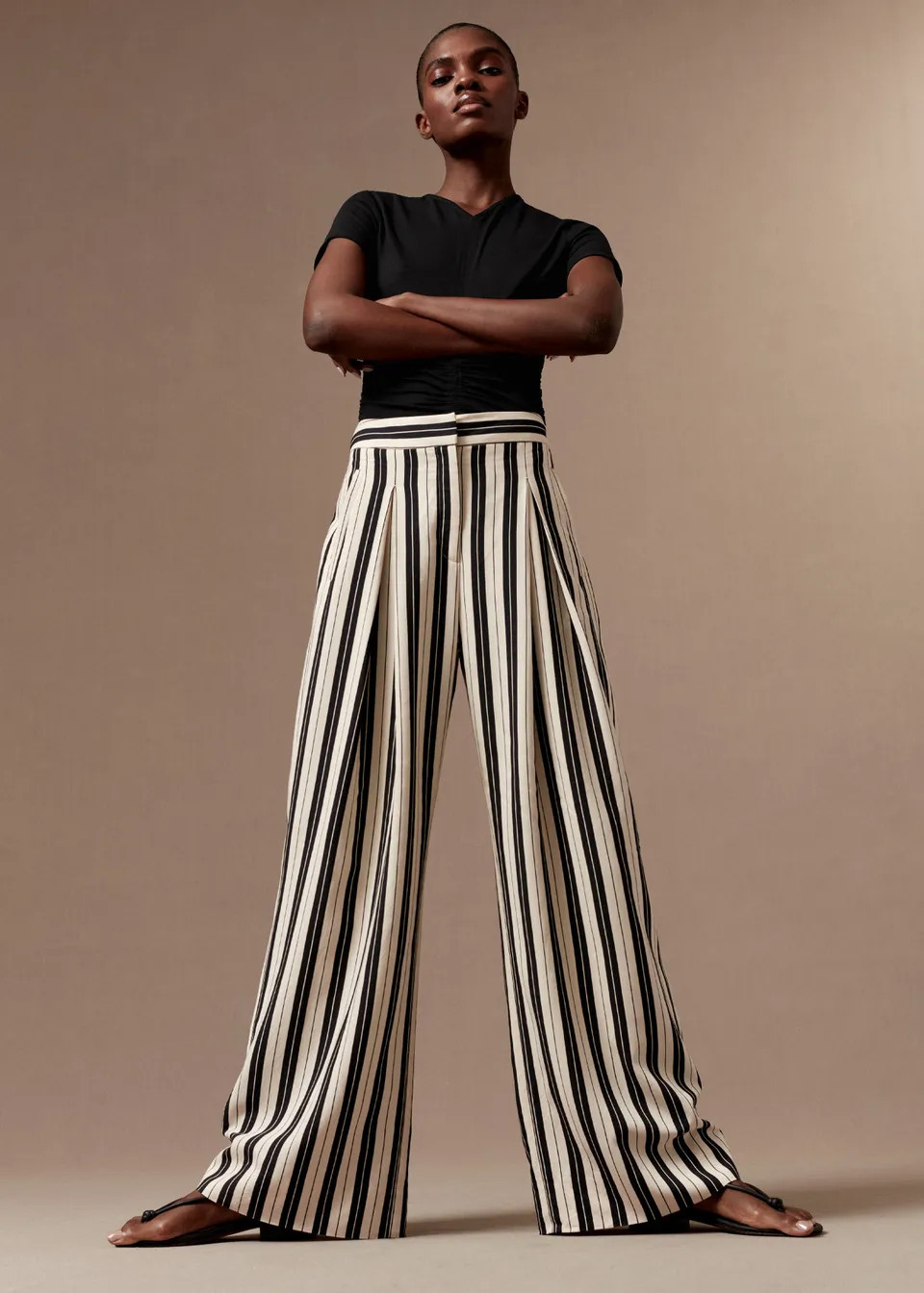 Statement Stripe Wide-Leg Trouser | ME + EM