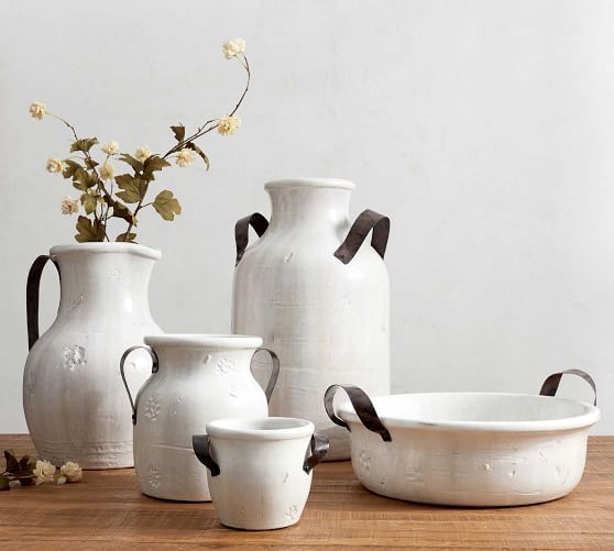 Marlowe Ceramic Vase Collection - White | Pottery Barn (US)