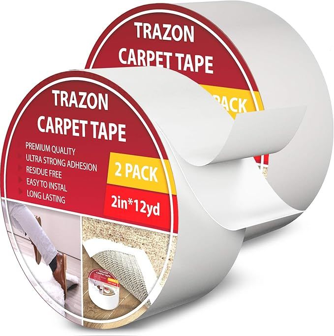 Carpet Tape Double Sided - Rug Tape Grippers for Hardwood Floors and Area Rugs - Carpet Binding T... | Amazon (US)