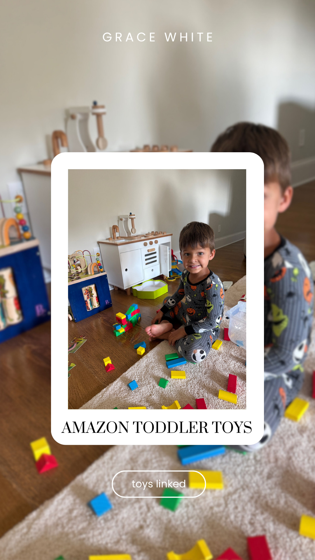 Check out these fun toys!

baby cards, wooden play kitchen, activity cube, toys for toddlers, Grace White