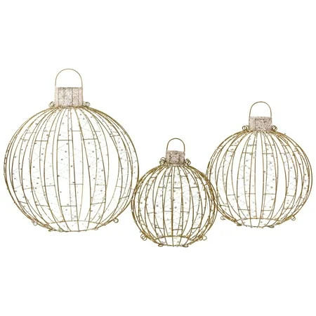 Set of 3 LED Lighted Ornaments Christmas Yard Decoration | Walmart (US)
