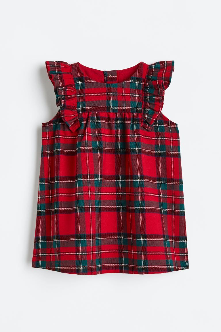 Ruffled Dress - Red/plaid - Kids | H&M US | H&M (US + CA)