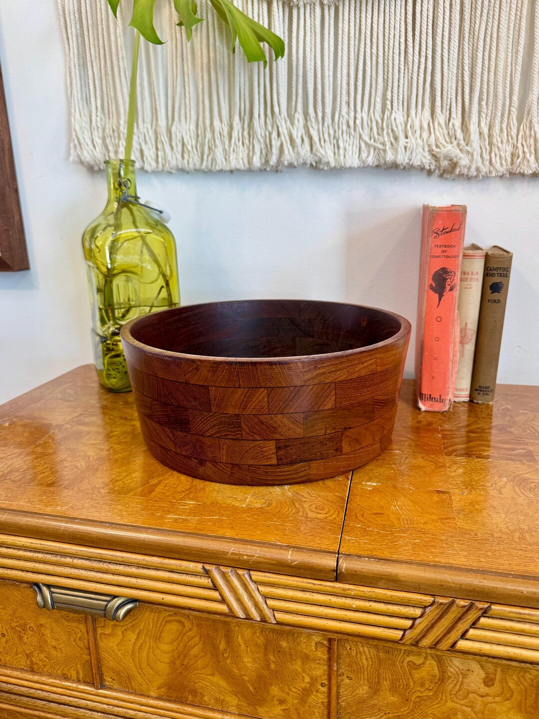 Vintage MCM Large Handcrafted Teakwood Bowl; Retro Kitchenalia; Gift for Host; Mid Century Tablew... | Etsy (US)