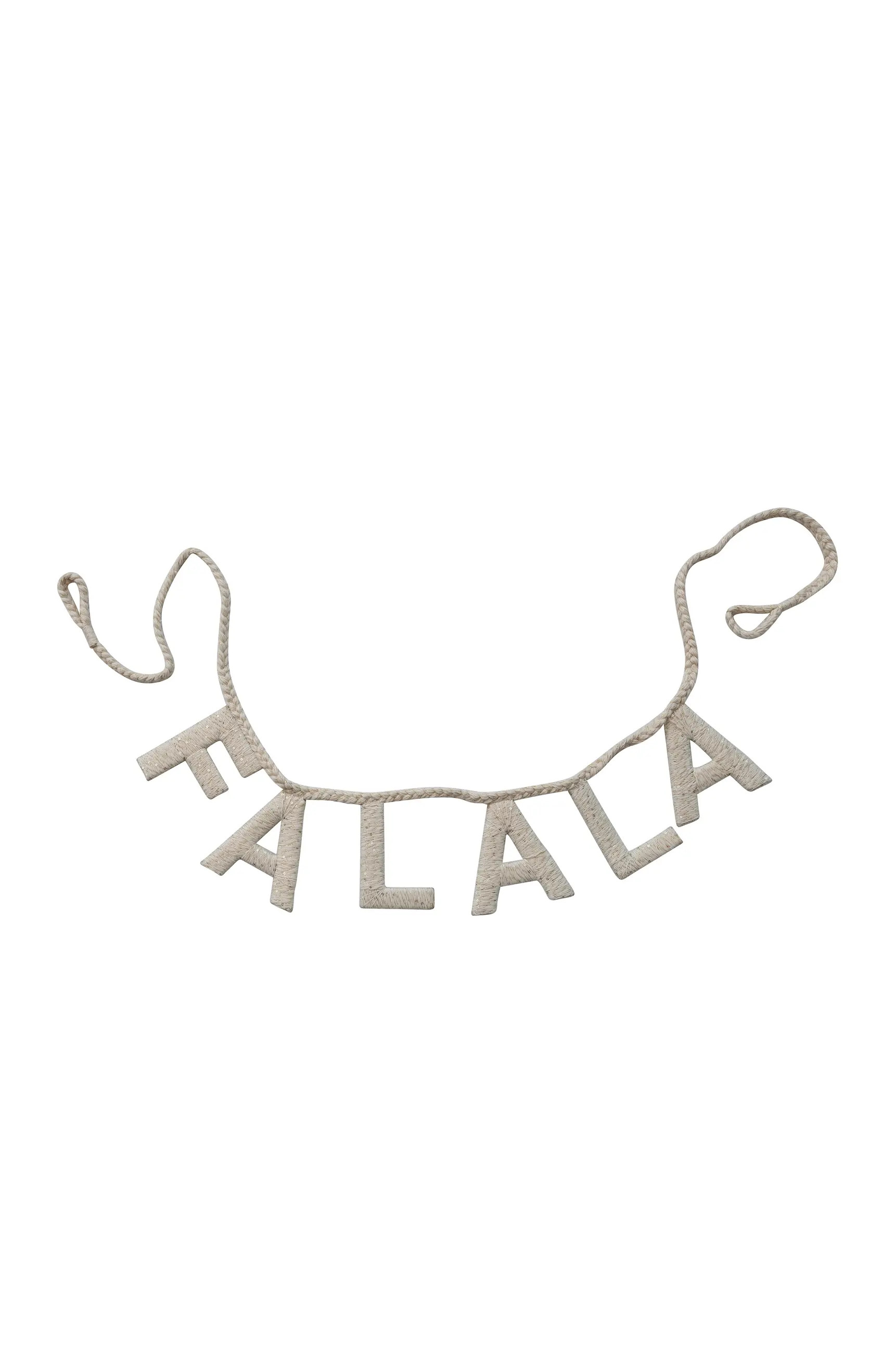 Storied Home Handmade Cotton Blend Braided Holiday Garland with Sequins "FALALA", Natural | Nords... | Nordstrom